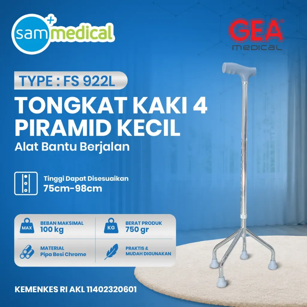 [00120152740] Tongkat Kaki 4 Piramid Kecil FS 922L