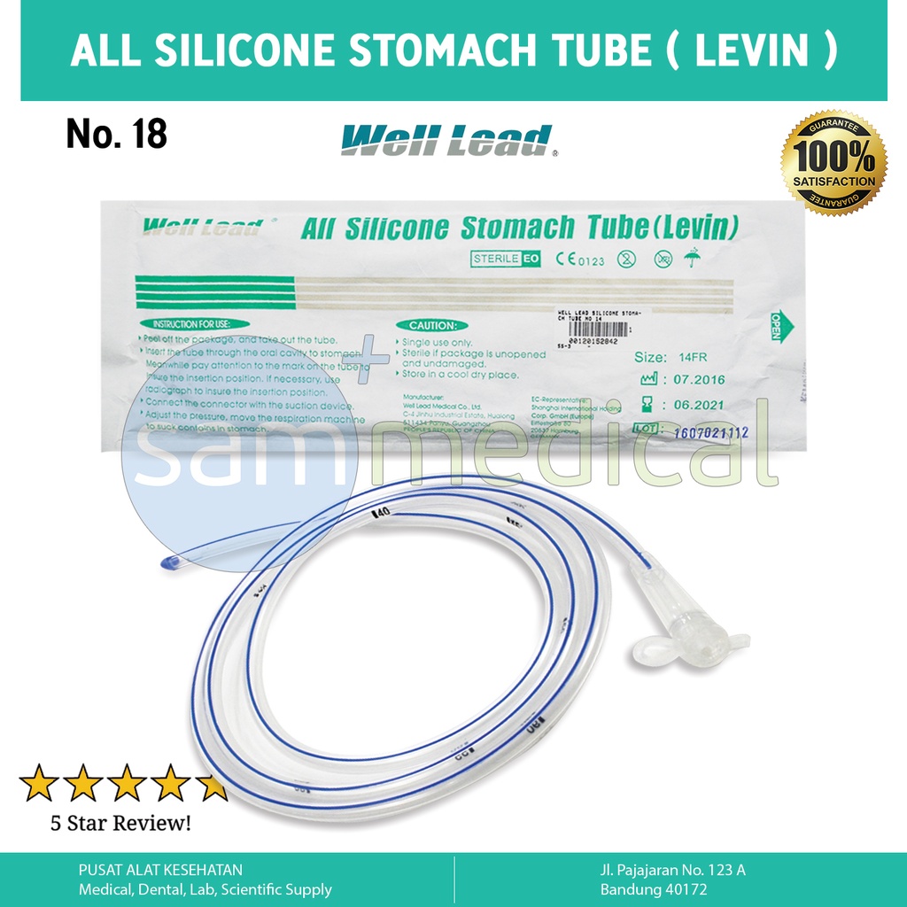 [00120152844] Well Lead Silicone Stomach Tube No 18