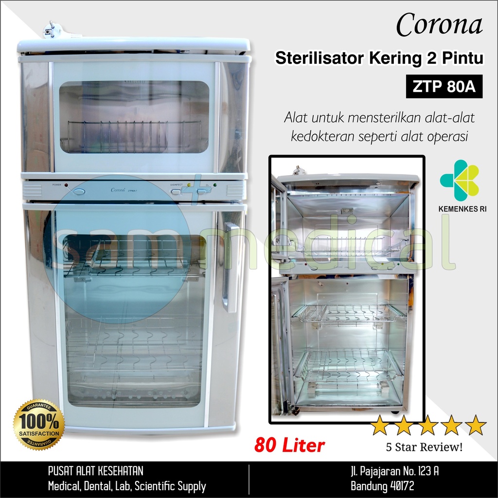 [00120153103] Corona Sterilisator Kering 2 Pintu 80Ltr - ZTP 80A