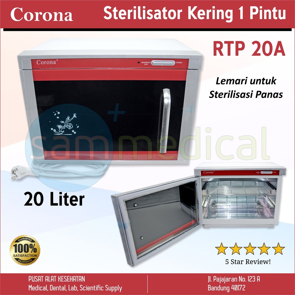 [00120153106] Corona Sterilisator Kering 1 Pintu 20Ltr - RTP 20A