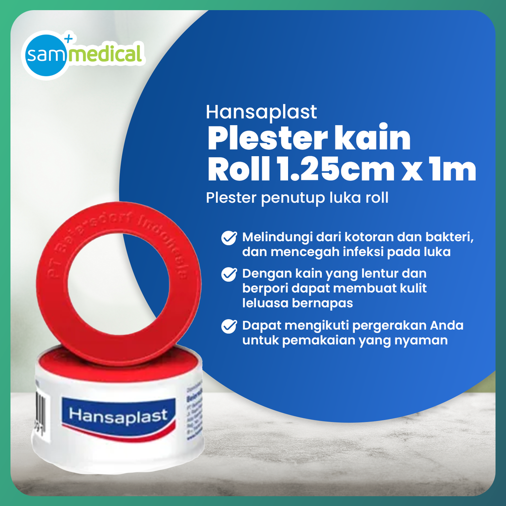[00120153184] Hansaplast Plester Rol Kain 1.25cmx1m