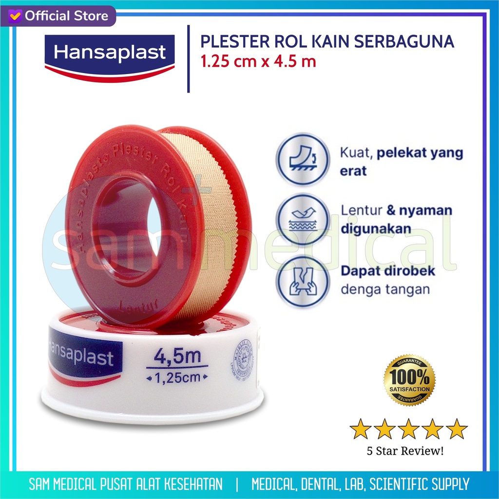 [00120153185] Hansaplast Plester Rol Kain 1.25cmx4.5m