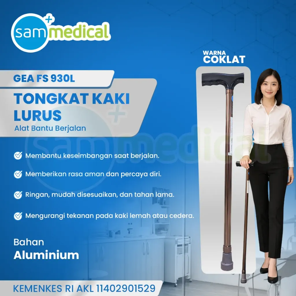 [00120153231] Tongkat Kaki 1 Lurus - Coklat FS 930L