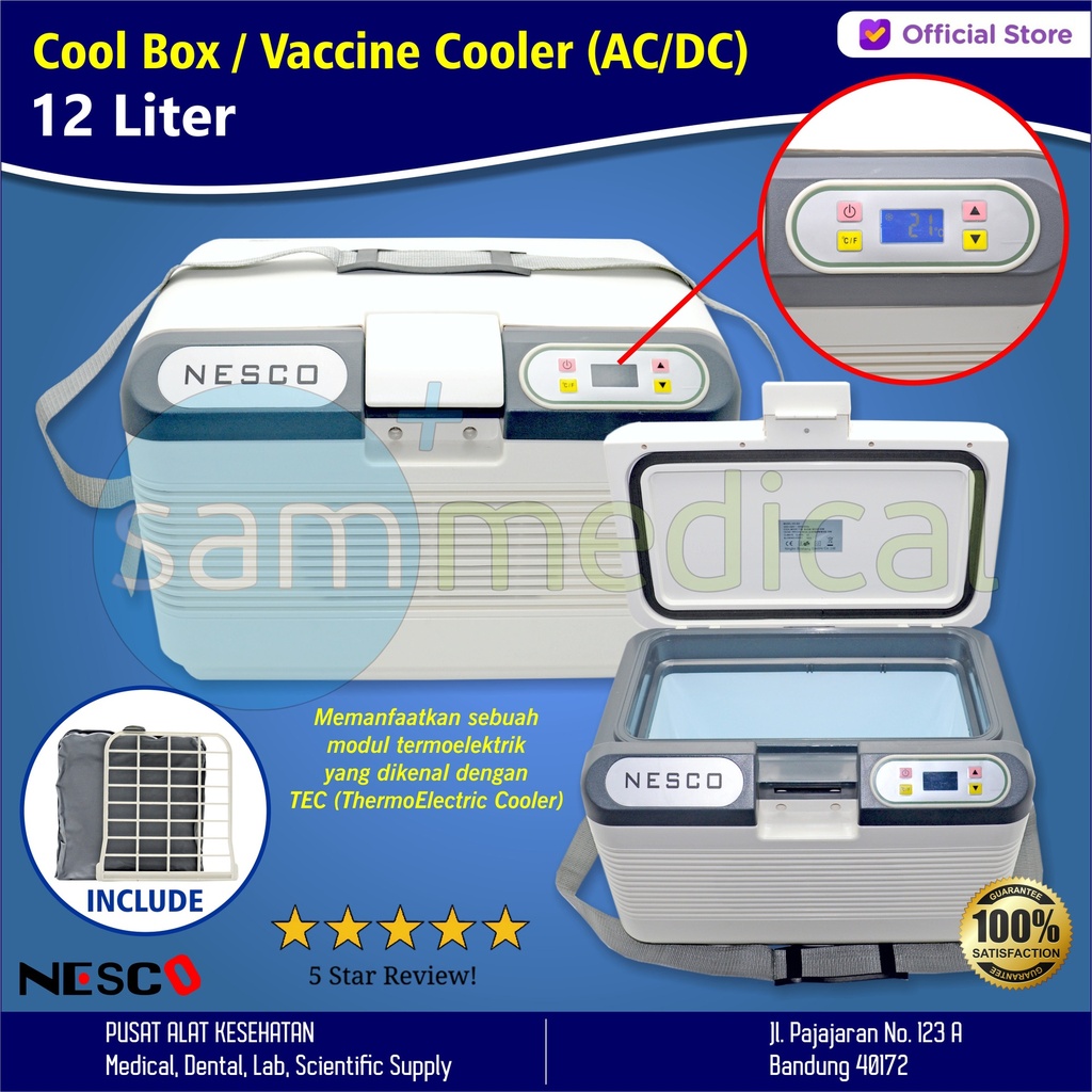 Nesco Cool Box / Vaccine Cooler 12liter AC/DC