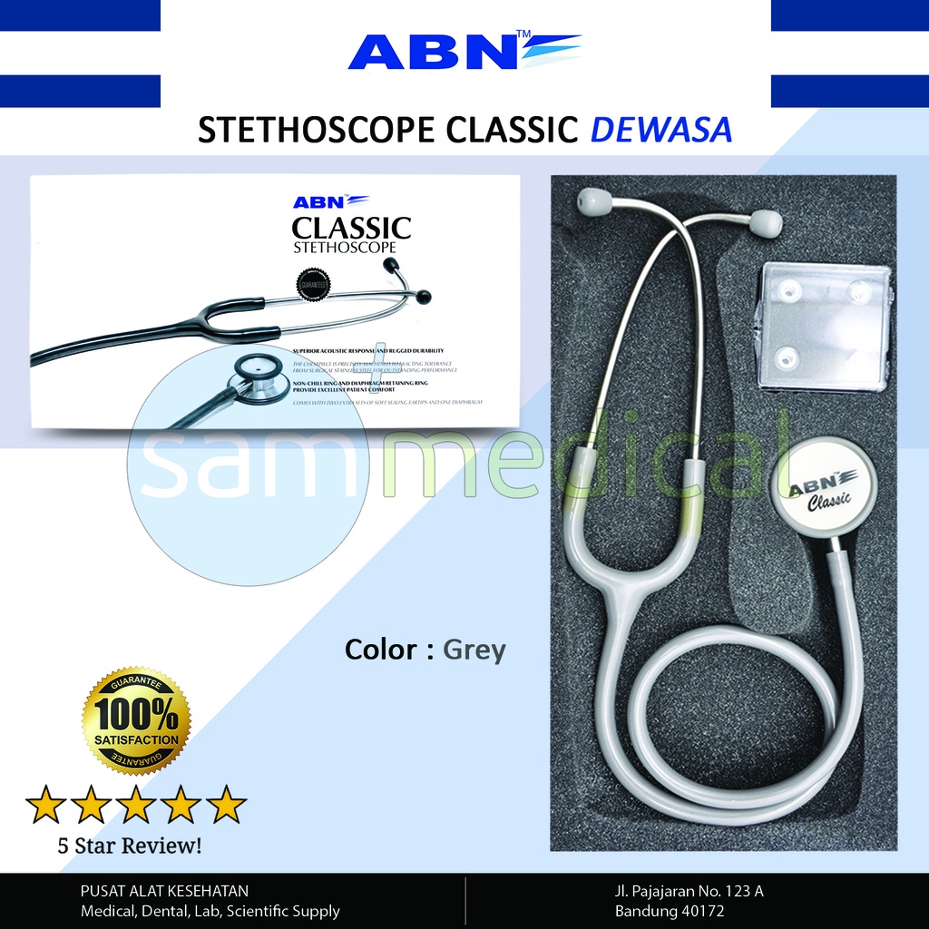 [00120153532] ABN Classic Steth Dewasa - Grey SS-021-GY (E-cat)
