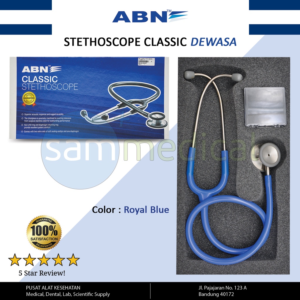 [00120153533] ABN Classic Steth Dewasa - Royal Blue SS-021-RB (E-cat)