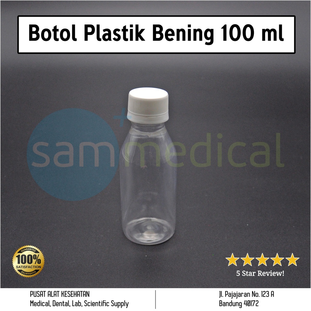 [00120153595] Botol Plastik Bening Putih 100ml