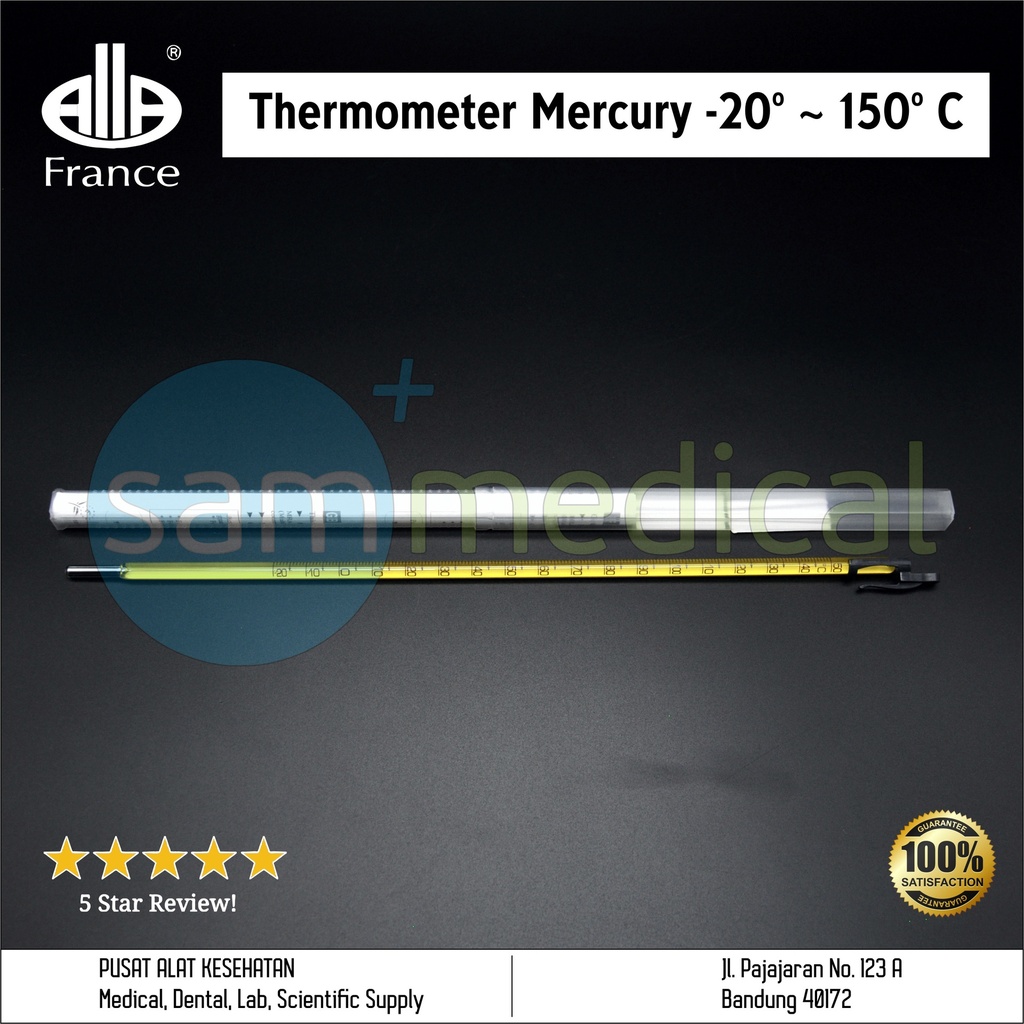 [00120153704] Allafrance Thermometer Mercury -20 + 150 oC