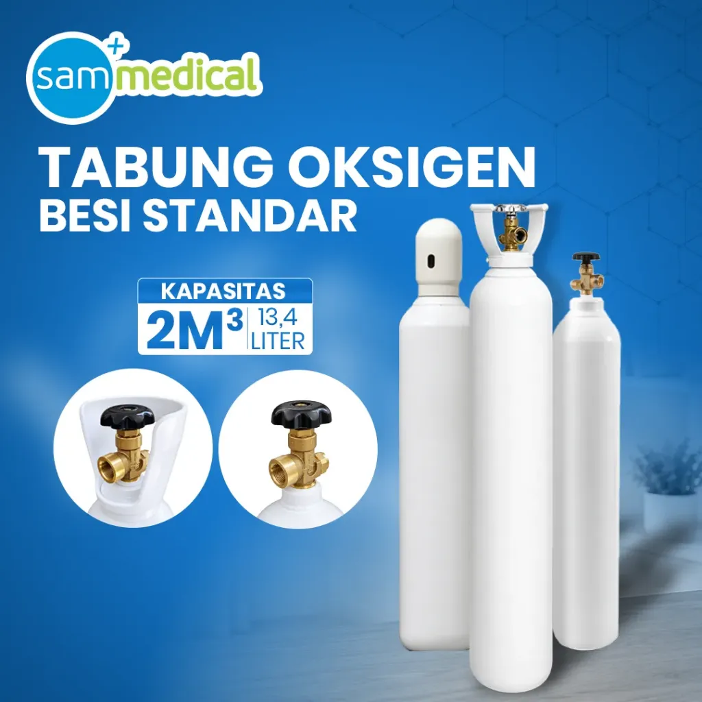 Tabung Oksigen Besi Standard - 2 m3 (13.4 Liter)