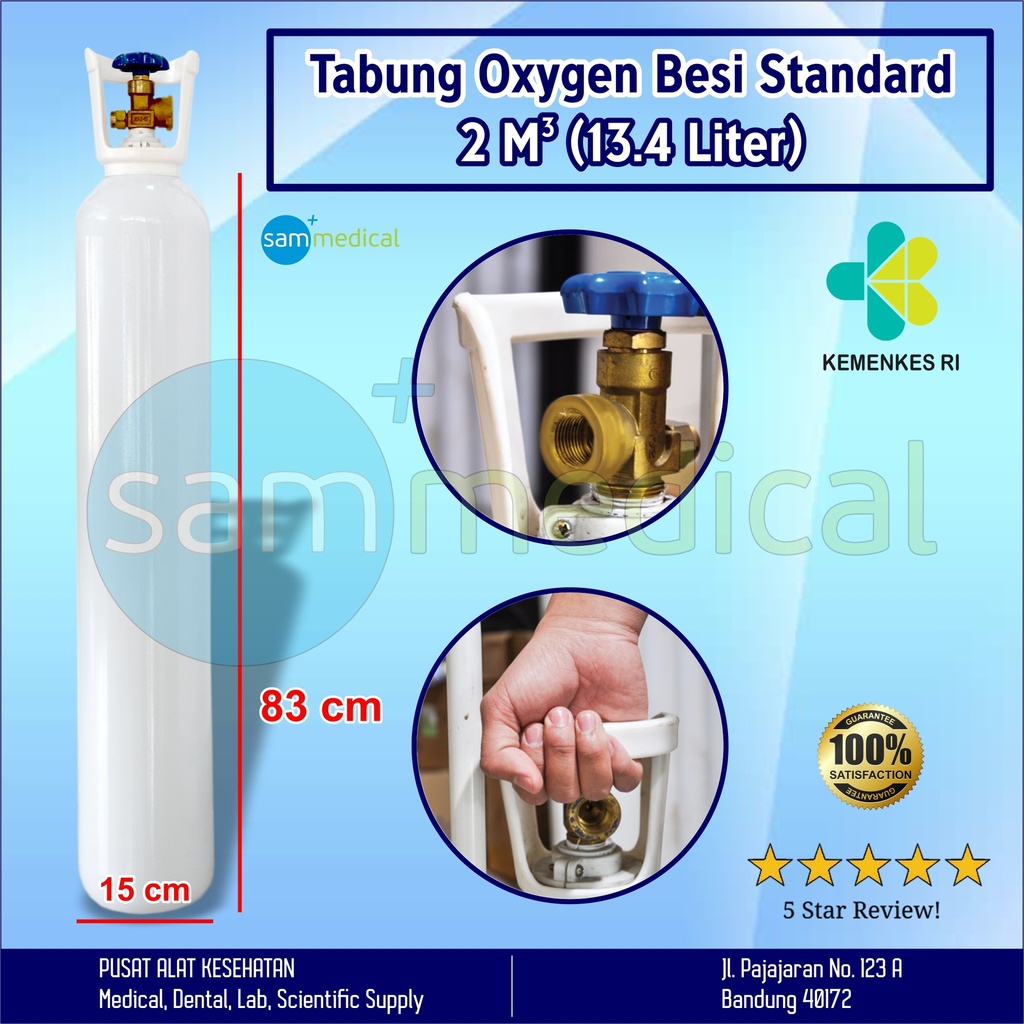 [00120153782] Tabung Oksigen Besi Standard - 2 m3 (13.4 Liter)