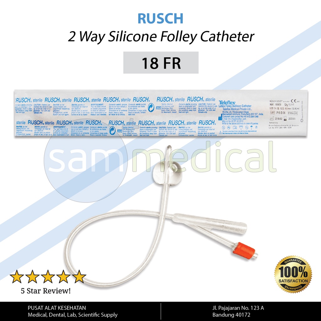 Rusch 2 Way Silicone Folley Catheter FR 18 (170605)