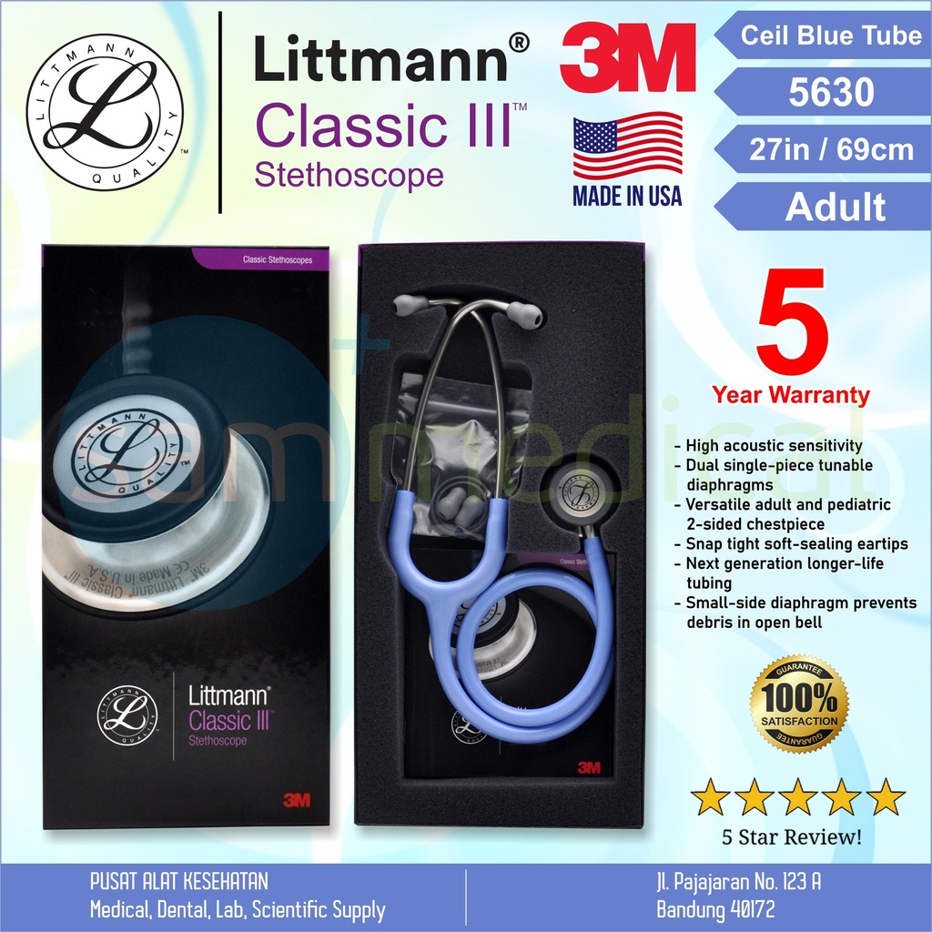 [00120153932] Littmann Classic III Steth Adult Ceil Blue