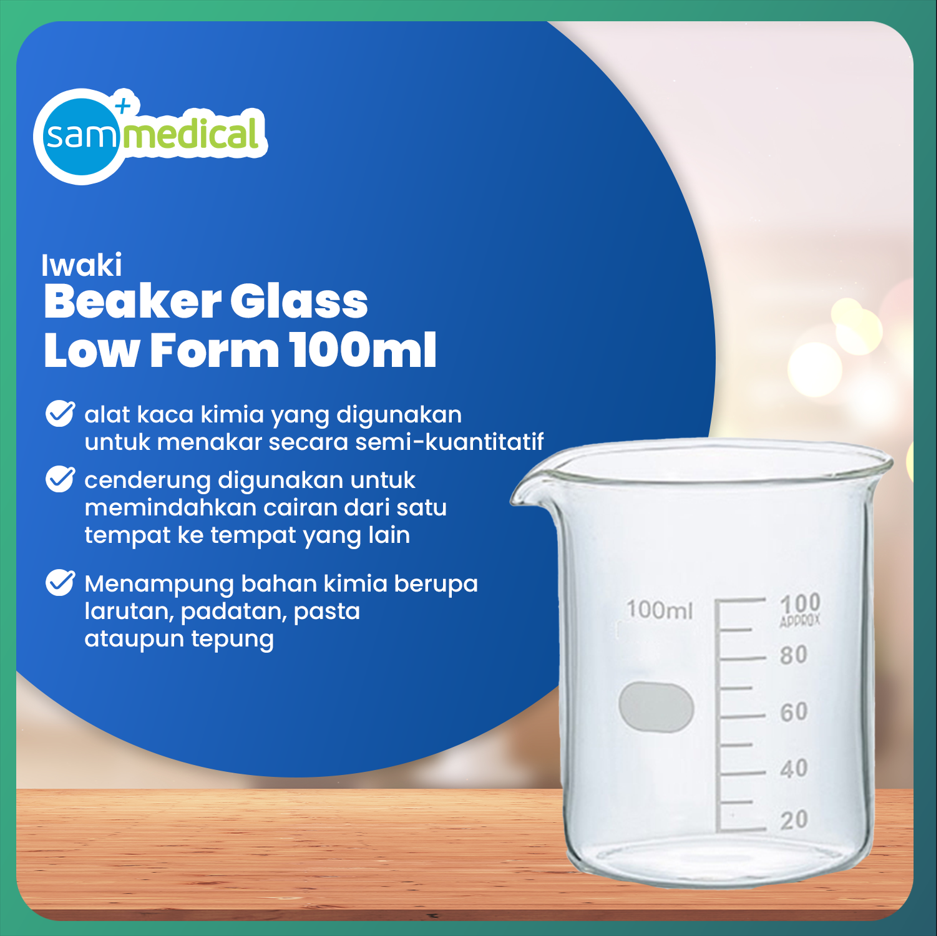 Iwaki Beaker Glass Low Form 100ml(1000BK100)