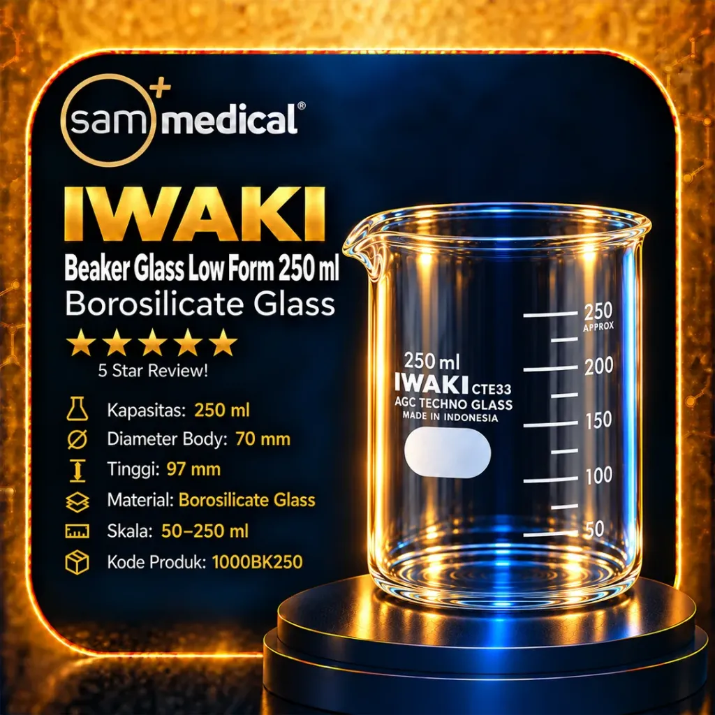 Iwaki Beaker Glass Low Form 250ml(1000BK250)