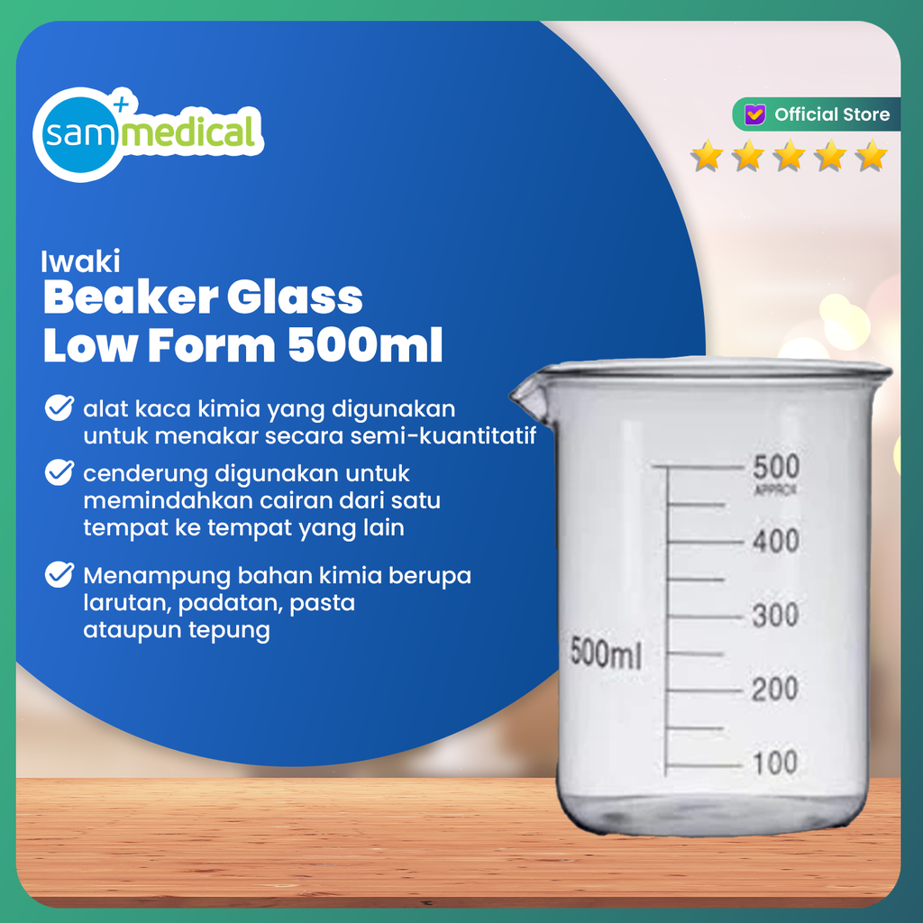 [00320153569] Iwaki Beaker Glass Low Form 500ml(1000BK500)