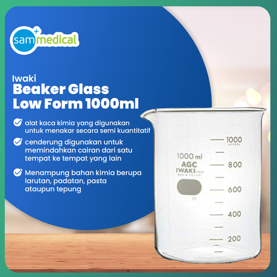 [00320153570] Iwaki Beaker Glass Low Form 1000ml(1000BK1000)