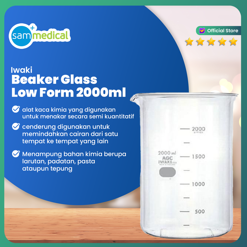 Iwaki Beaker Glass Low Form 2000ml(1000BK2000)