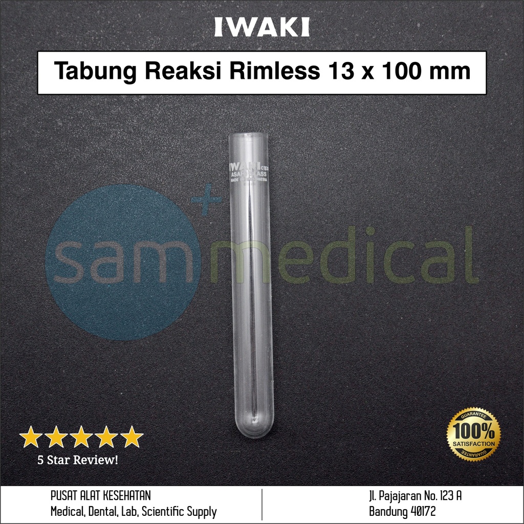 [00320153596] Iwaki Tabung Reaksi Rimless 13x100mm (7ml)(9820TST13-100NP)