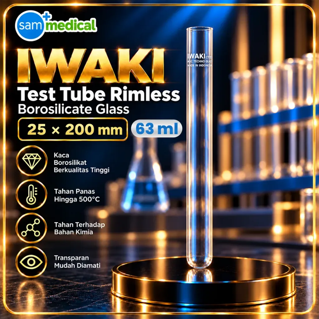 Iwaki Tabung Reaksi Rimless 25x200mm (63ml)(9820TST25NP)