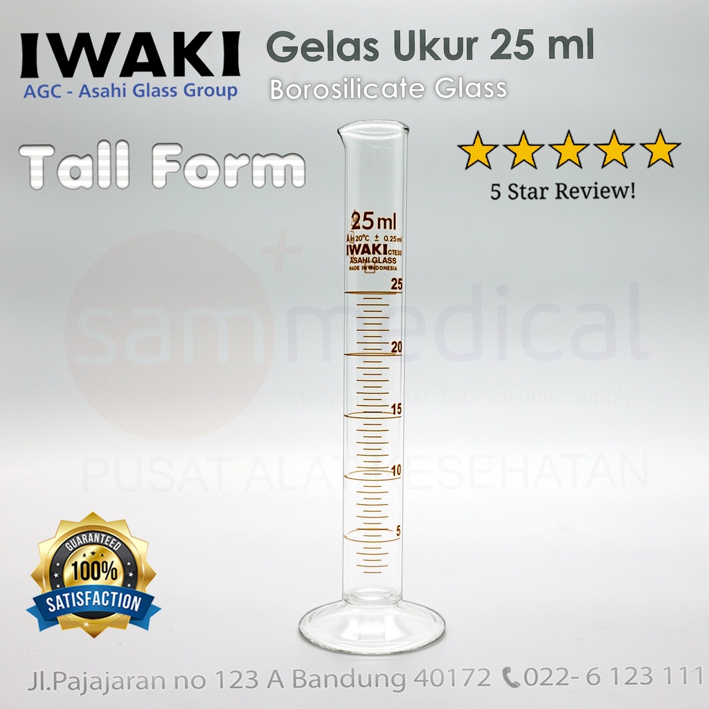 [00320153622] Iwaki Gelas Ukur Amber Grad 25ml (3022-25-N)