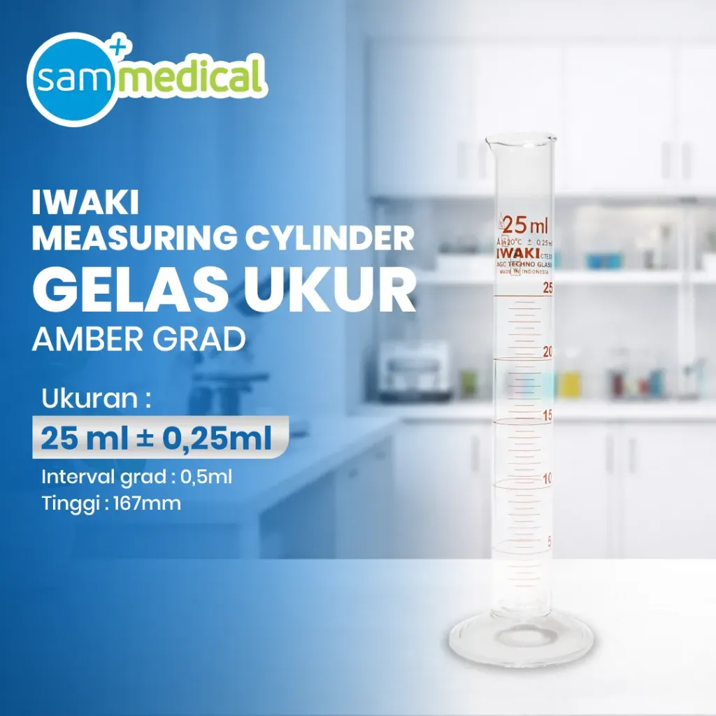 [00320153622] Iwaki Gelas Ukur Amber Grad 25ml (3022-25-N)