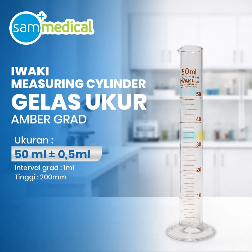 Iwaki Gelas Ukur Amber Grad 50ml (3022-50-N)