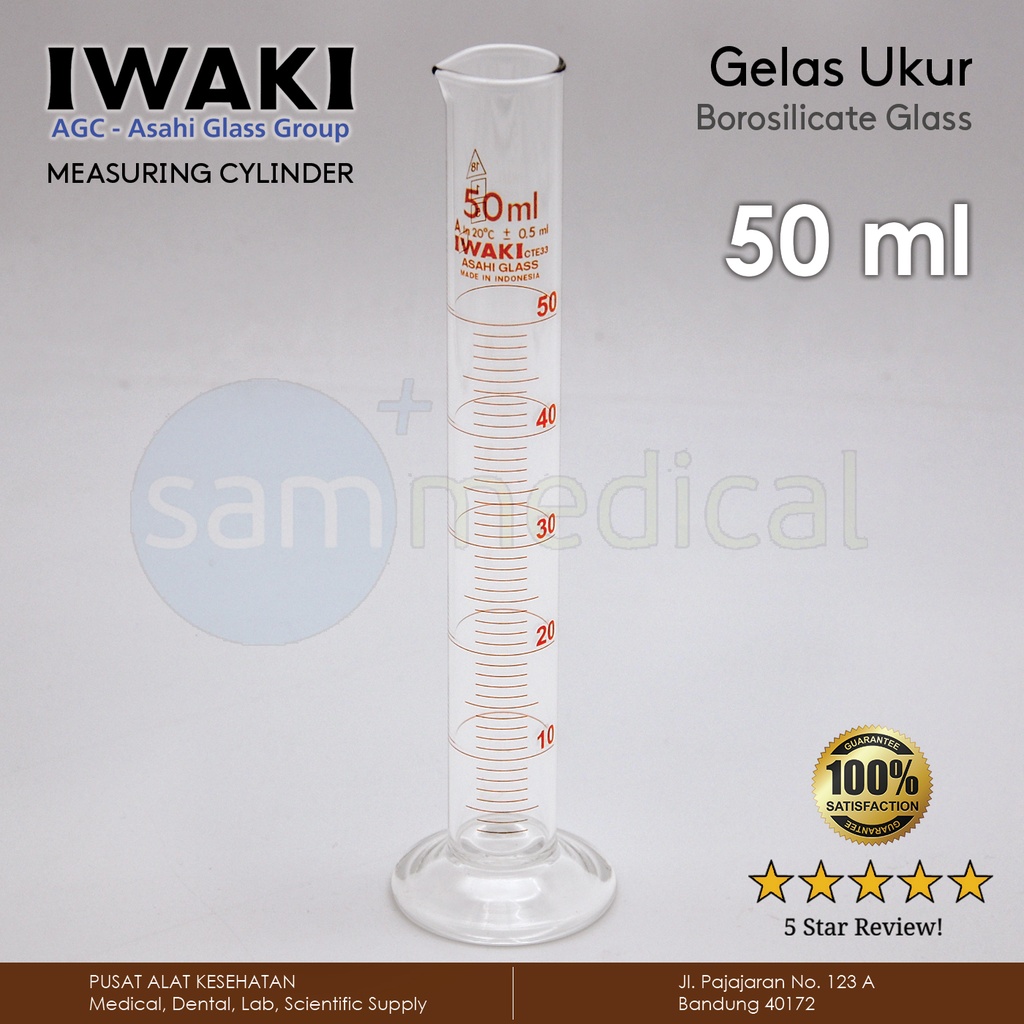 [00320153623] Iwaki Gelas Ukur Amber Grad 50ml (3022-50-N)