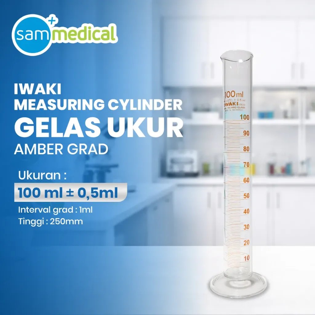 [00320153624] Iwaki Gelas Ukur Amber Grad 100ml(3022-100-N)