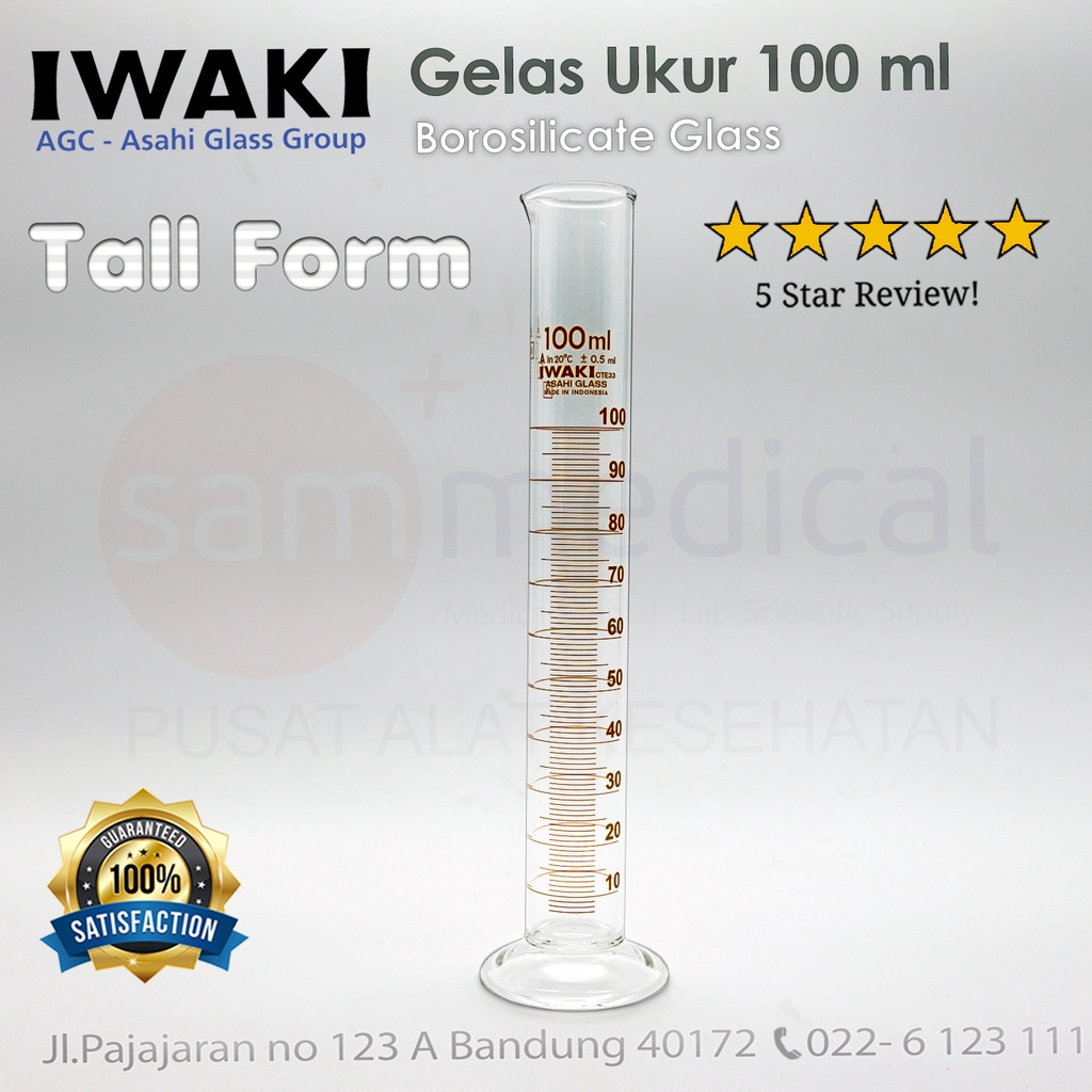 [00320153624] Iwaki Gelas Ukur Amber Grad 100ml(3022-100-N)