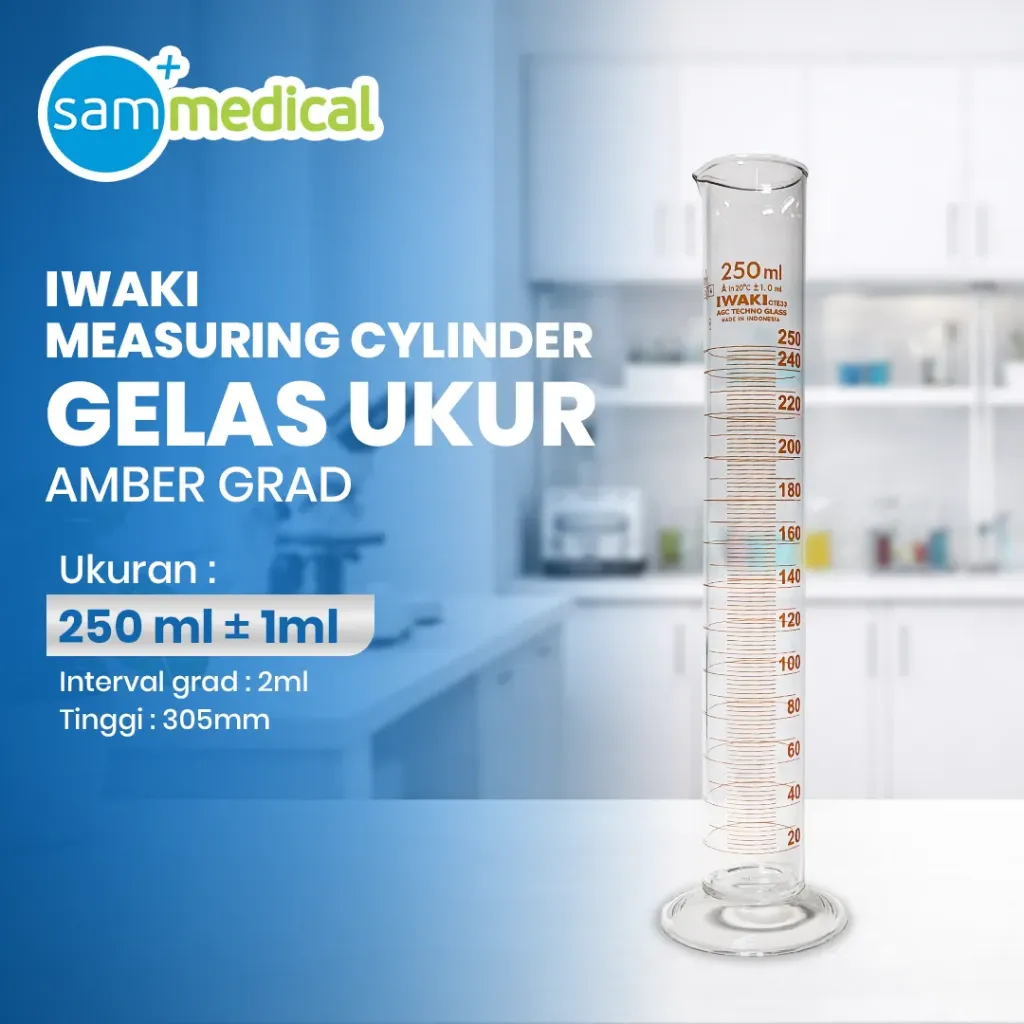 [00320153625] Iwaki Gelas Ukur Amber Grad 250ml(3022-250-N)