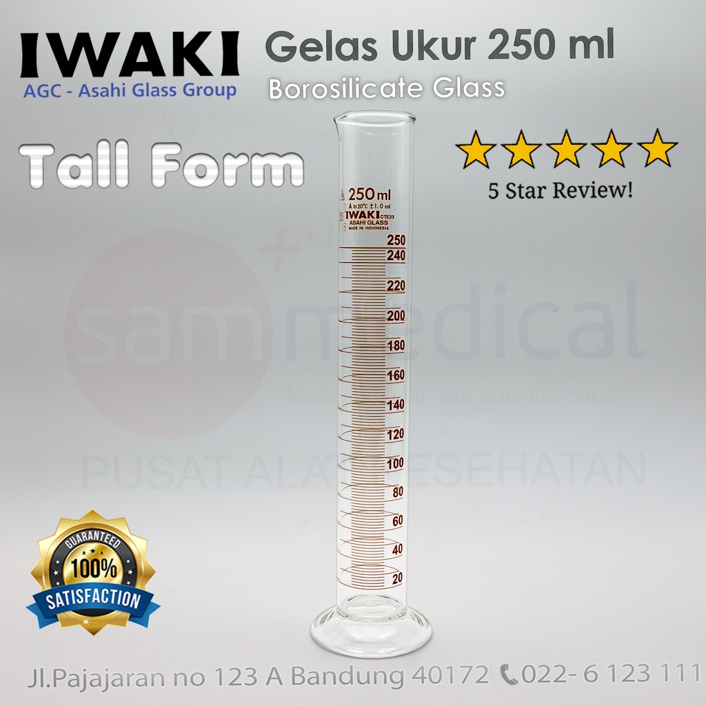 [00320153625] Iwaki Gelas Ukur Amber Grad 250ml(3022-250-N)
