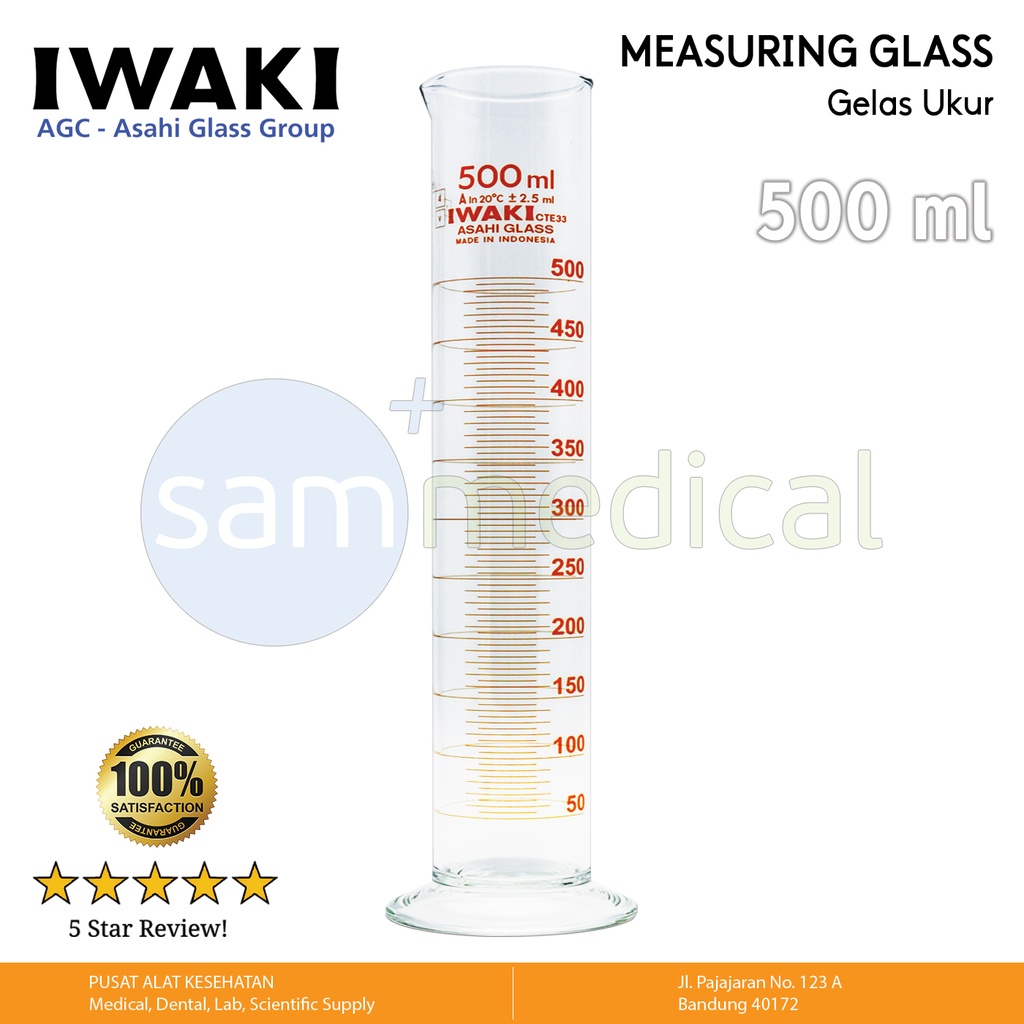 [00320153626] Iwaki Gelas Ukur Amber Grad 500ml(3022-500-N)