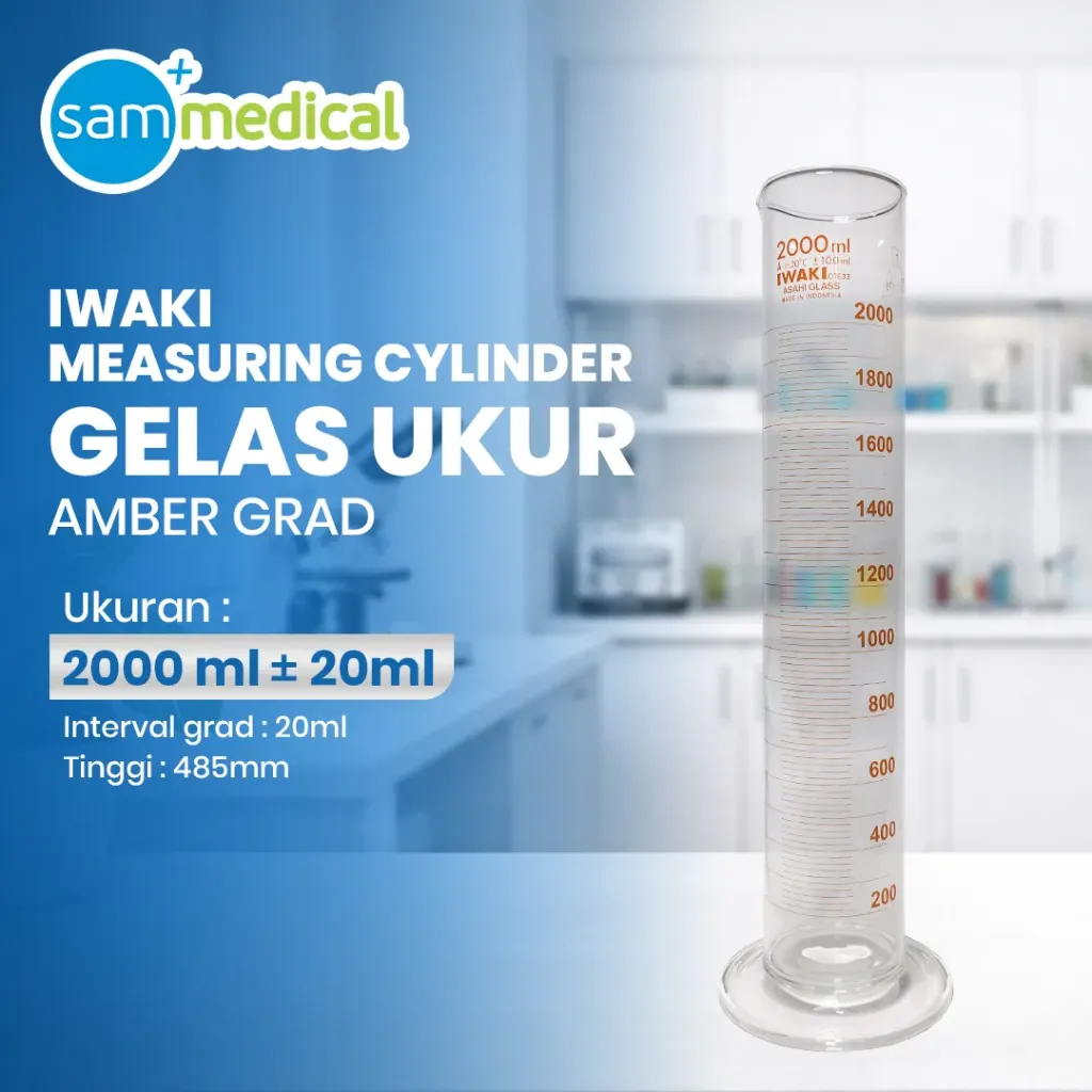 [00320153628] Iwaki Gelas Ukur Amber Grad 2000ml(3022-2000-N)
