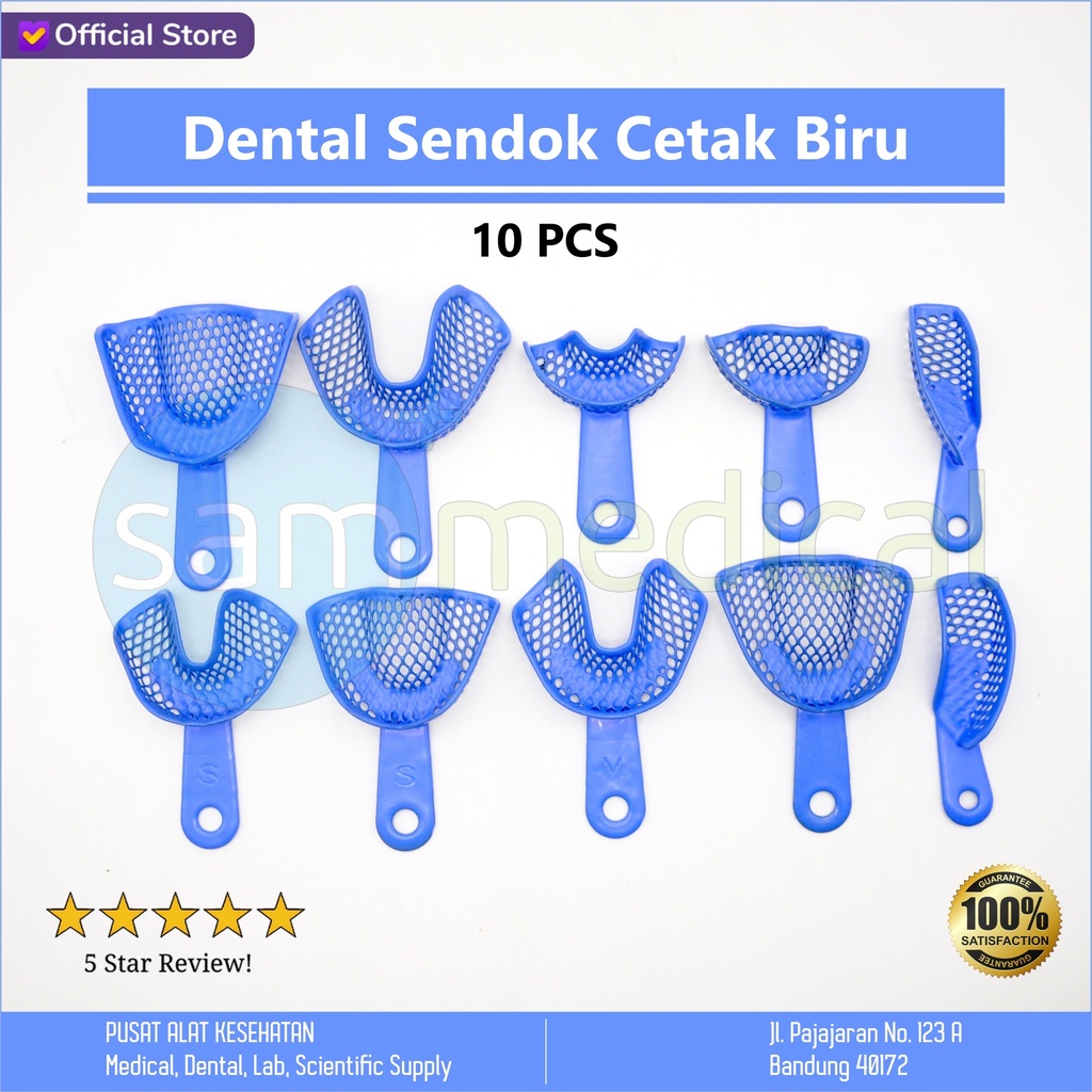 [00720153297] Dental Sendok Cetak Biru Campur@10pcs