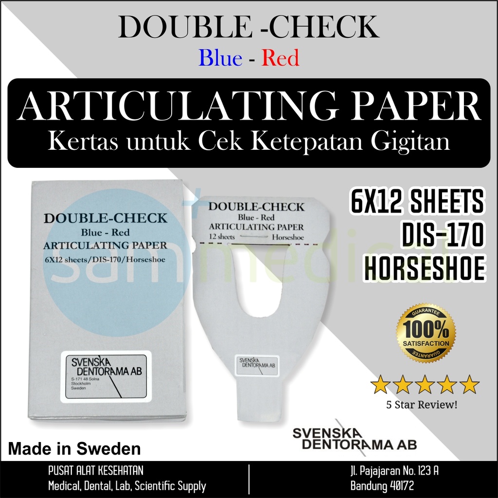 Kertas Artikulasi Double Check Tapal Kuda