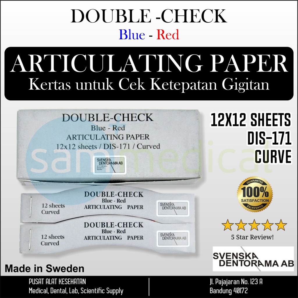 Kertas Artikulasi Double Check Bengkok