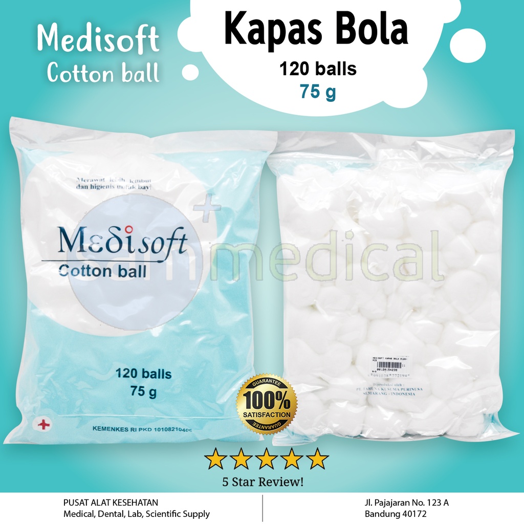 [00120154239] Medisoft Kapas Bola @120pcs 75gr