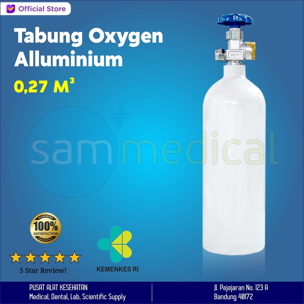 [00120154254] Tabung Oksigen Alluminium - 0,27 M3 (1.8 Liter)