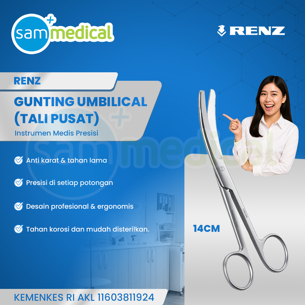 Renz Gunting Umbilical (Tali Pusar) 14cm