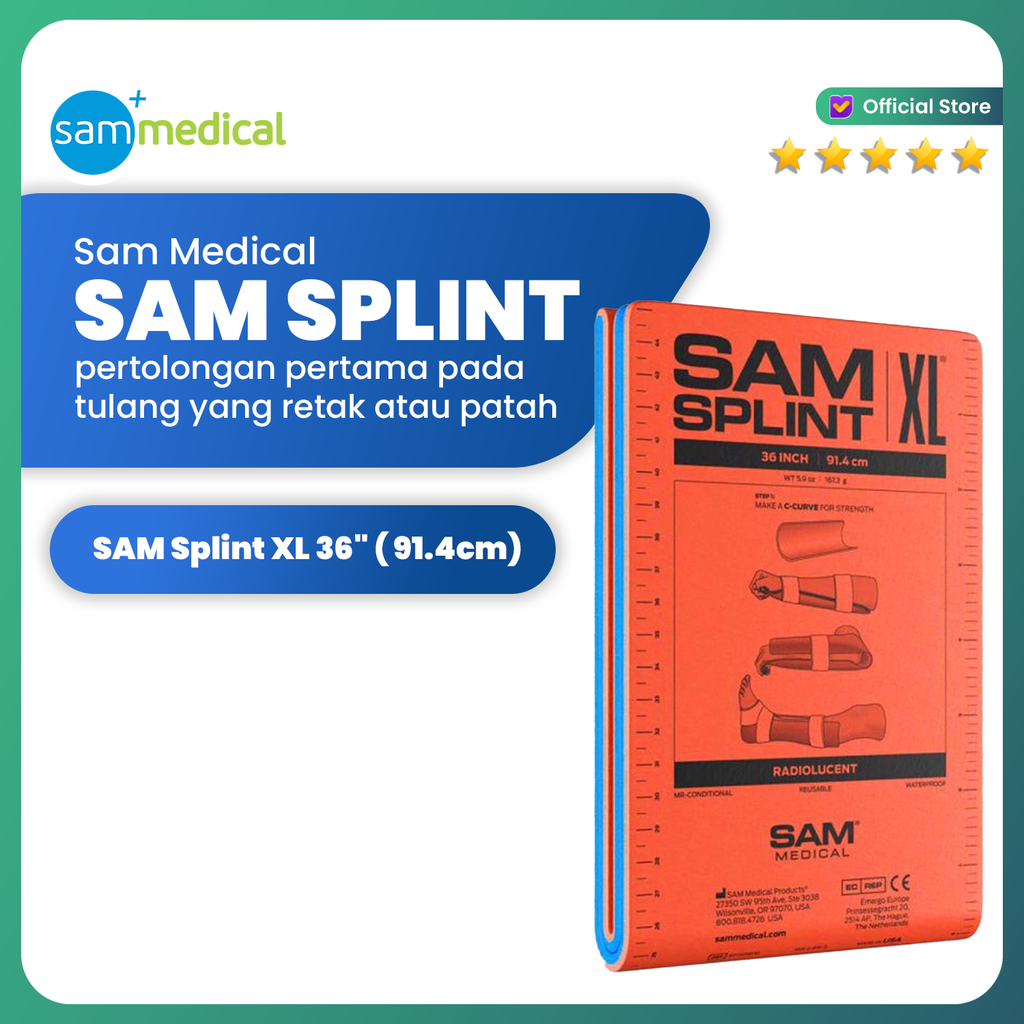 Sam Splint XL 36" Flatfold - Orange 