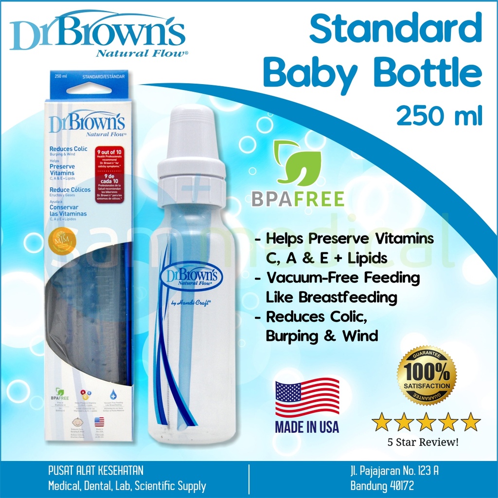 [00120154503] Dr Browns Standard Baby Bottle PP - 250 ml @ pcs 