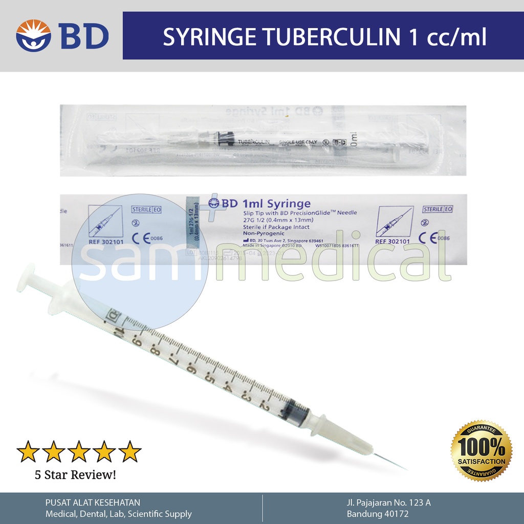 [00120160010] BD Spuit 1cc Tuberculin - 27G @1pcs