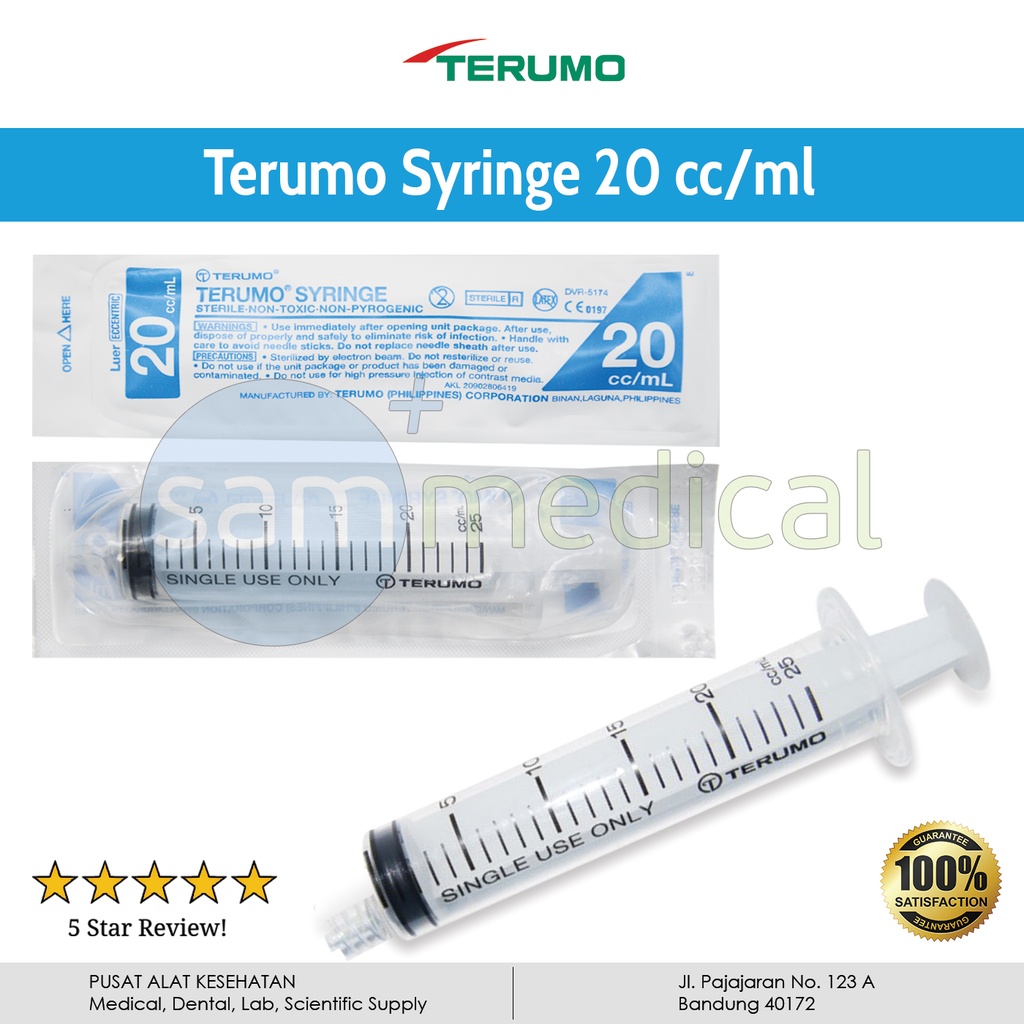 [00120160122] Terumo Spuit 20cc Eccentric / Lubang Pinggir @pcs