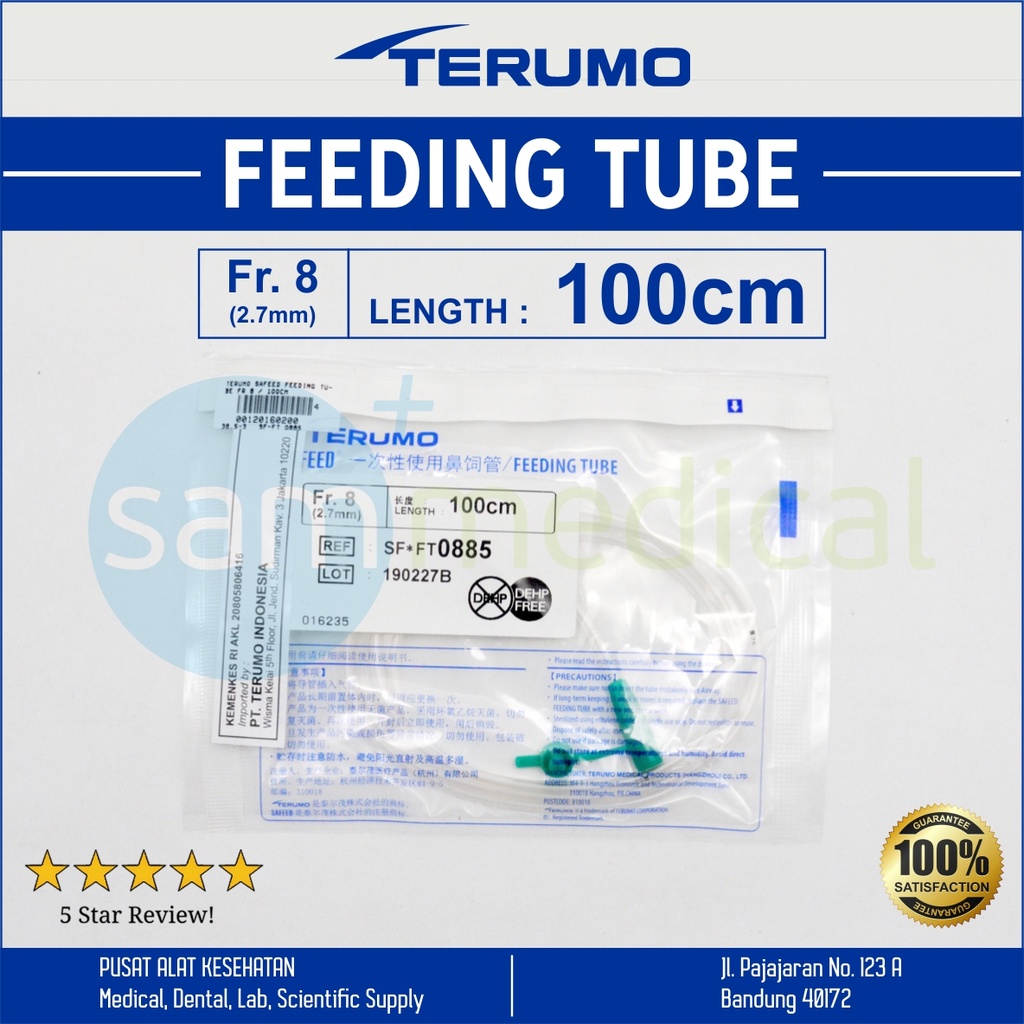 Terumo Safeed Feeding Tube FR 8 / 100cm