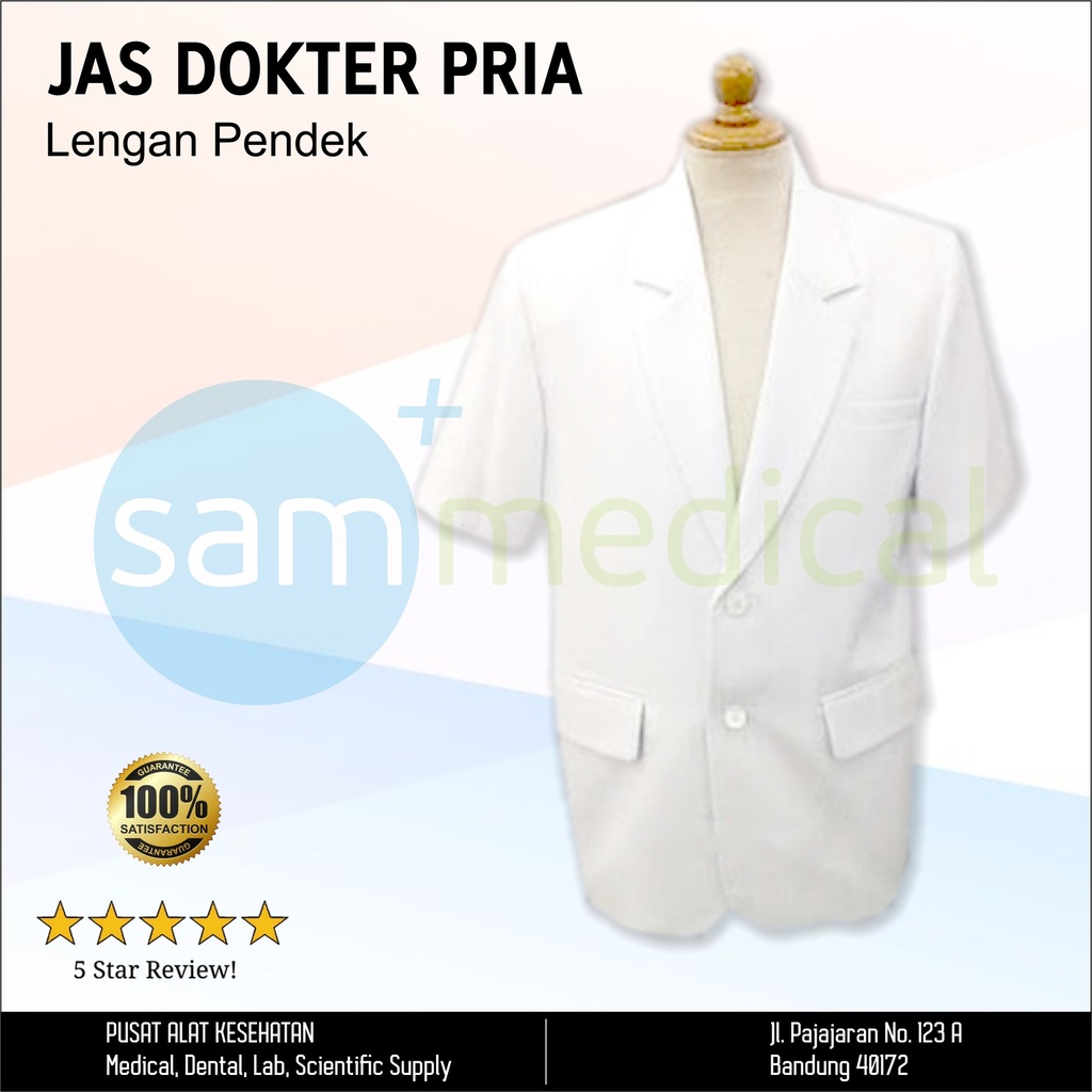 Jas Dokter Tangan Pendek Pria - M