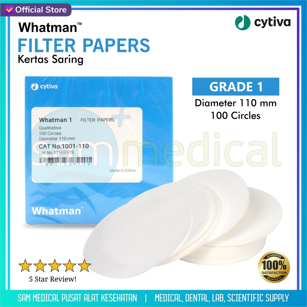 Whatman Filter Paper - grade 1 D.110mm @100 (1001-110)
