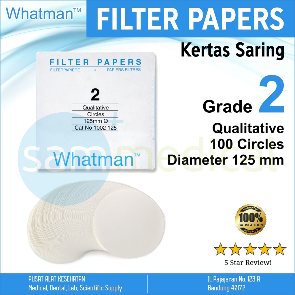 [00320160008] Whatman FIlter Paper - grade 2 D.125mm @100 (1002-125)