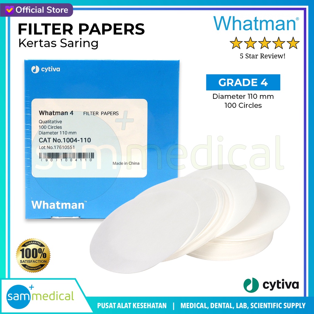 Whatman Filter Paper - grade 4 D.110mm @100 (1004-110)