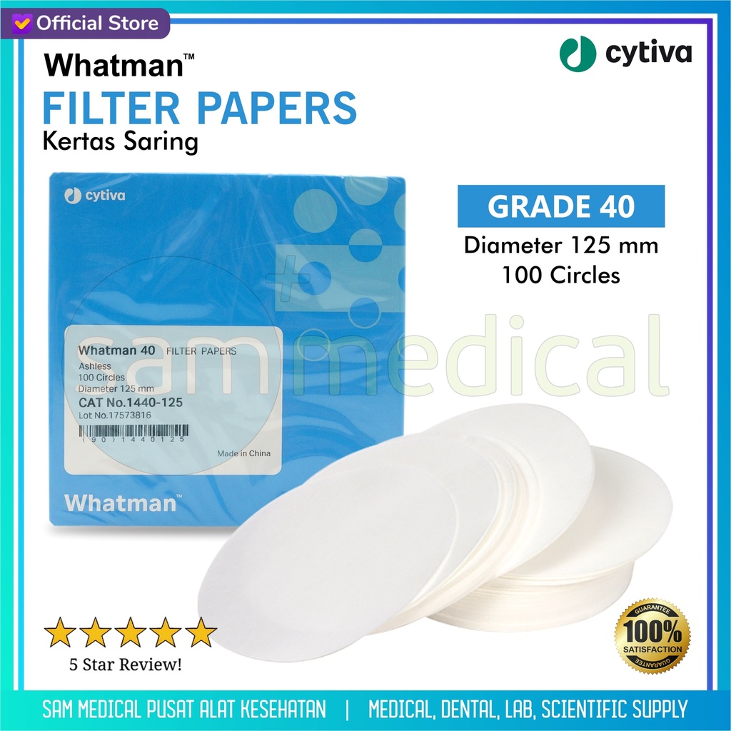 [00320160015] Whatman Filter Paper - grade 40 D.125mm @100 (1440-125)