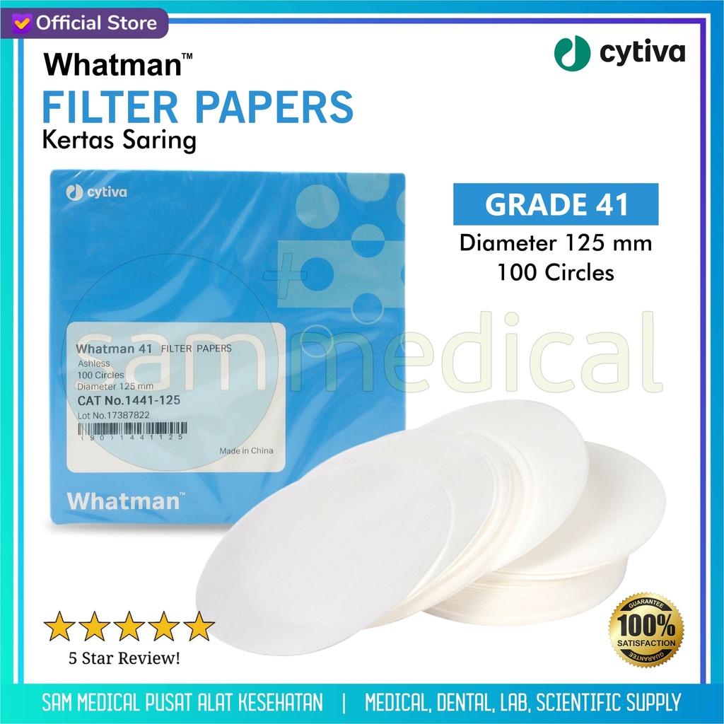 [00320160018] Whatman Filter Paper - grade 41 D.125mm @100 (1441-125)